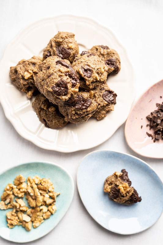 Buckwheat drop cookies with chocolate and walnuts {vegan} - Marta's Plants